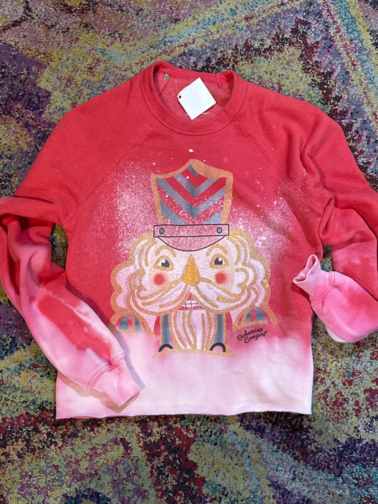 RED NUTCRACKER CROP SWEATSHIRT