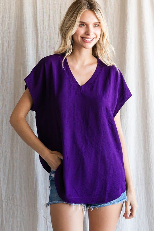 POLY TOP in PURPLE 10482