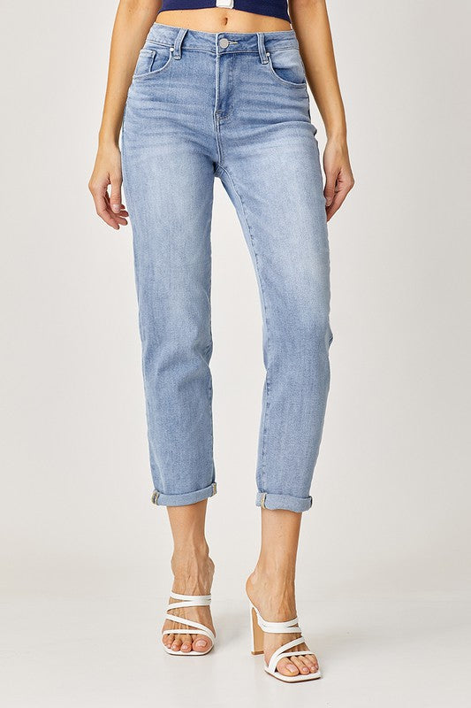 RISEN MID RISE LIGHT GIRLFRIEND JEANS 5254