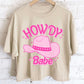 HOWDY BABE HAT CROP TEE in STONE