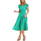 Flutter Sleeved Midi Dress in JADE SMALL