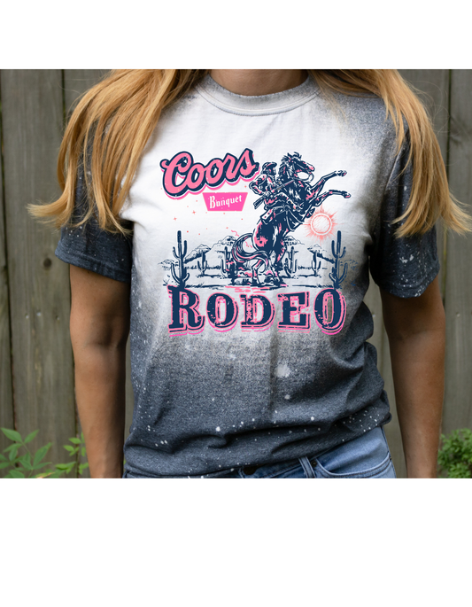 Coors rodeo bleached western graphic tee: Black