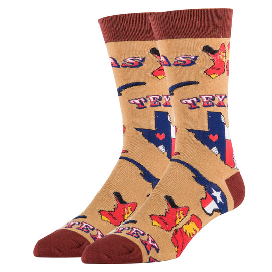 Texas Love | Men's Cotton Crew Funny Socks 9503