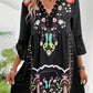 Casual Vintage Print Dress in Black