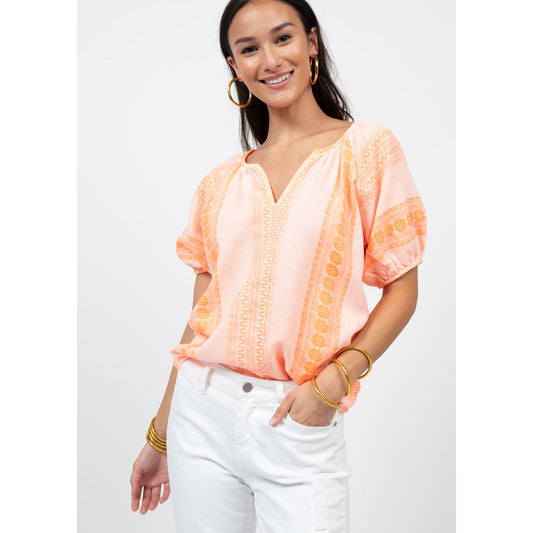 IVY JANE JACQUARD PEASANT TOP, 650287 XLARGE