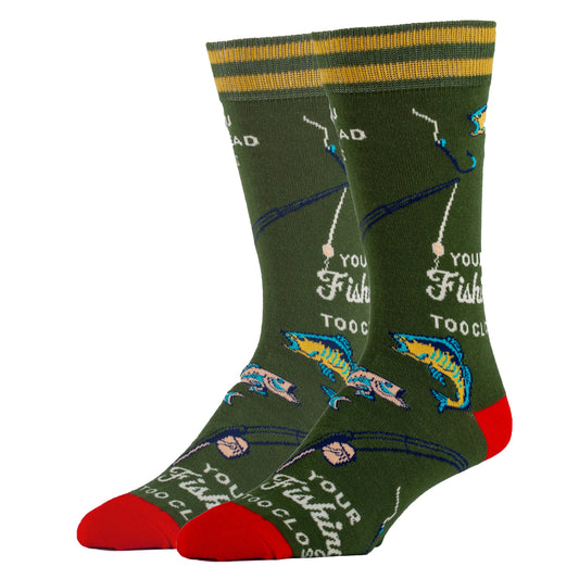 Gone Fishing | Men's Cotton Crew Funny Socks 20534