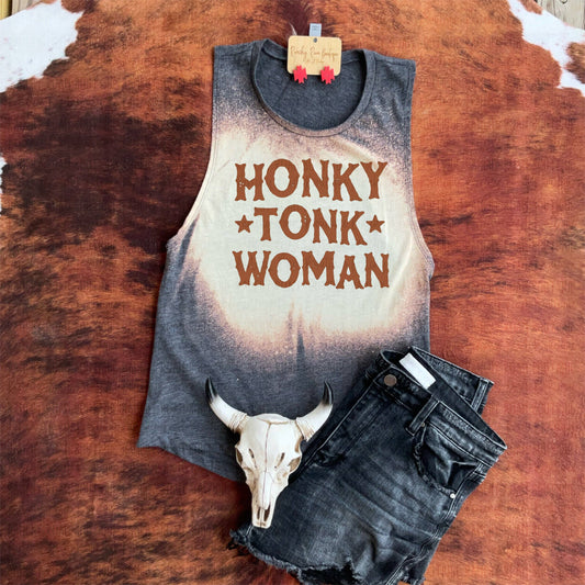 X Honky Tonk Woman Western Festival Muscle Tank MEDIUM