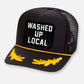 WASHED UP LOCAL CURVED BILL PATCH HAT: Dark Green Camo