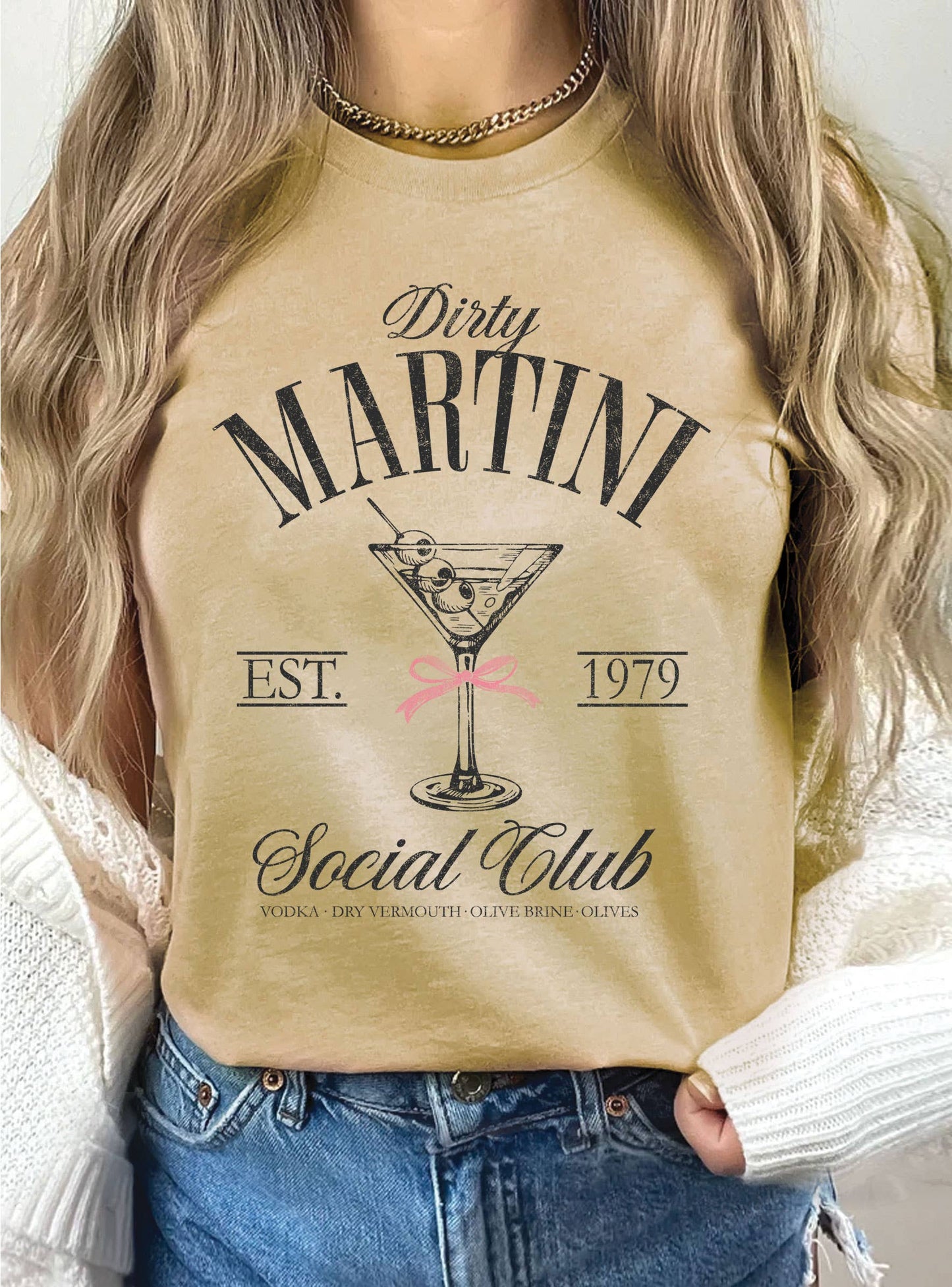 RIBBON MARTINI SOCIAL CLUB TEE