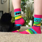 Rise and Shine Asshole Women's Crew Socks With Cats