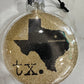 WAXAHACHIE! See-Through Glass Holiday Ornament