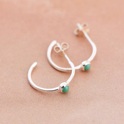 PURA VIDA EARRINGS, STONE HOOP