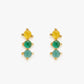 PURA VIDA EARRINGS, 3 STONE GOLD