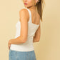 X WHITE SQUARE NECK TANK MEDIUM