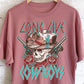 LONG LIVE COWBOYS CROP TEE in ROSE 7006