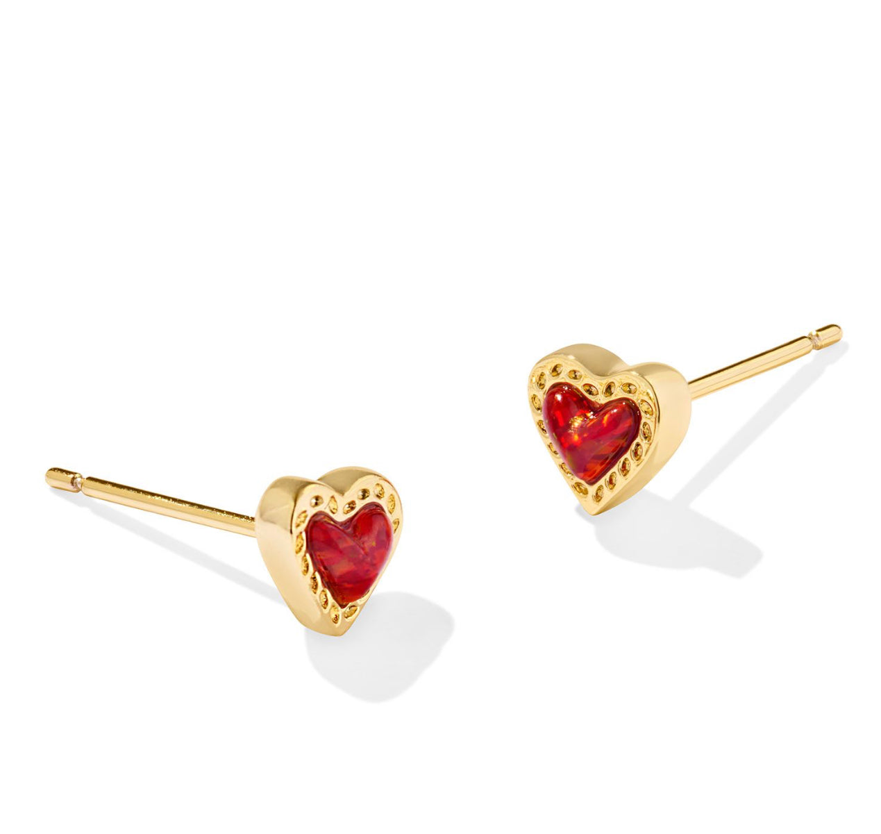 KENDRA SCOTT ARI HEART STUD EARRINGS ~ Gold