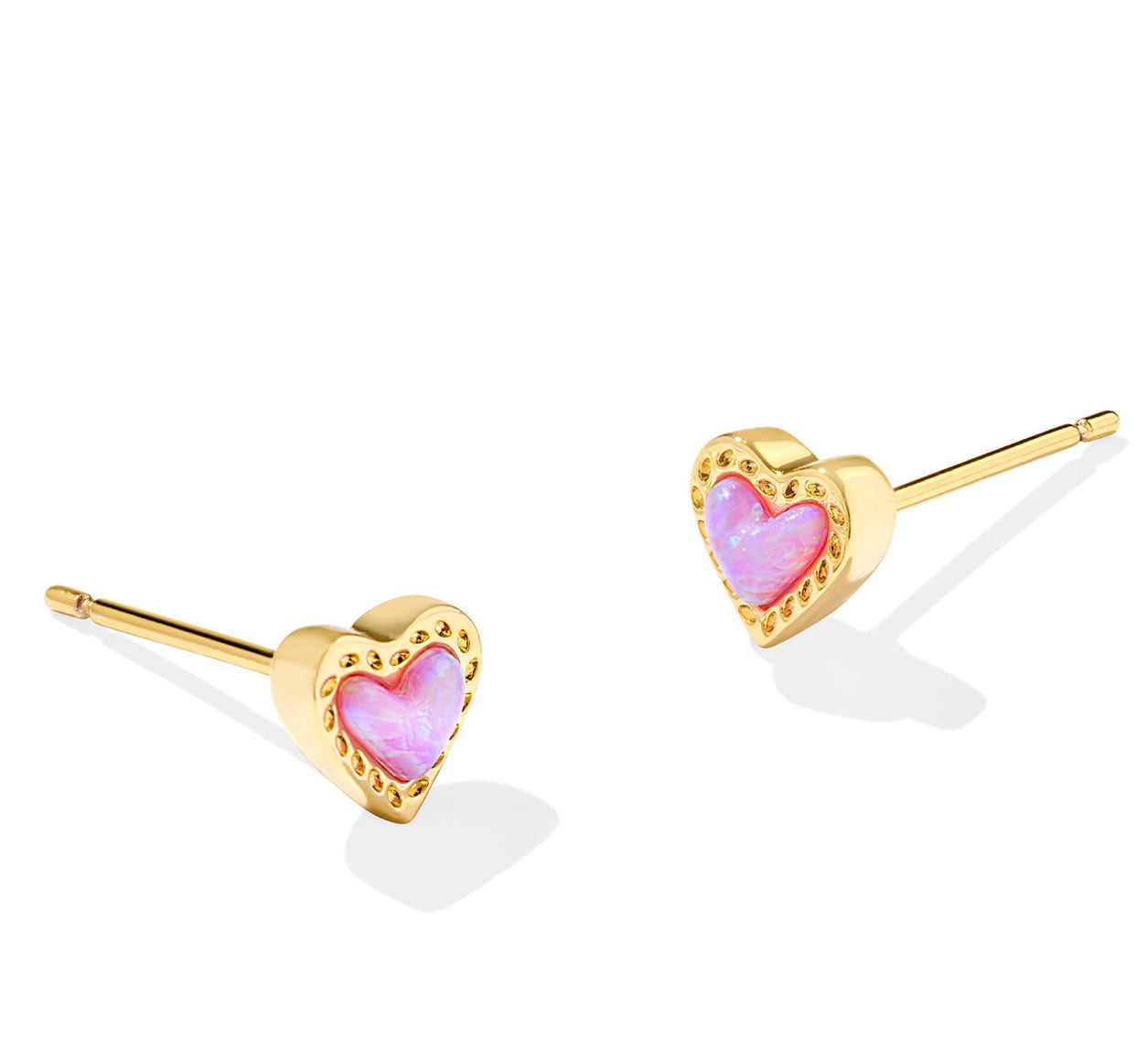 KENDRA SCOTT ARI HEART STUD EARRINGS ~ Gold