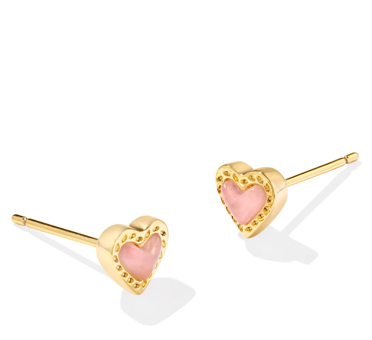 KENDRA SCOTT ARI HEART STUD EARRINGS ~ Gold