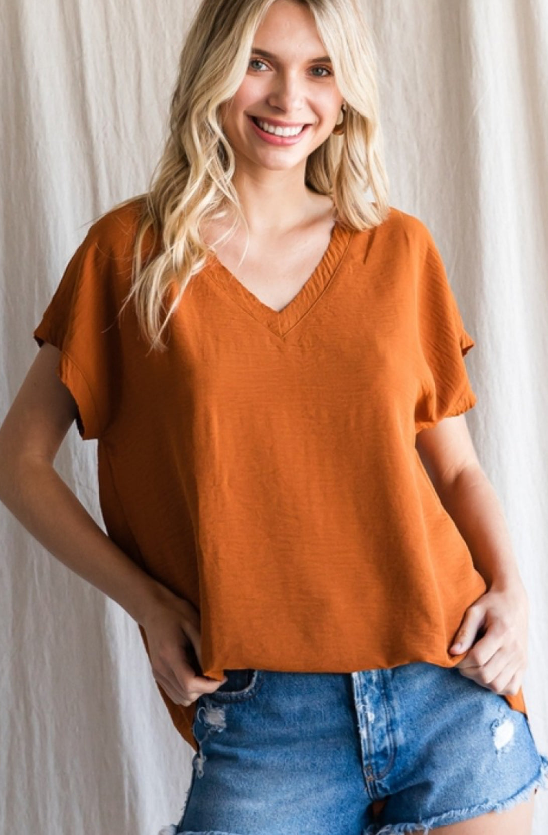 POLY TOP in CARAMEL 10482