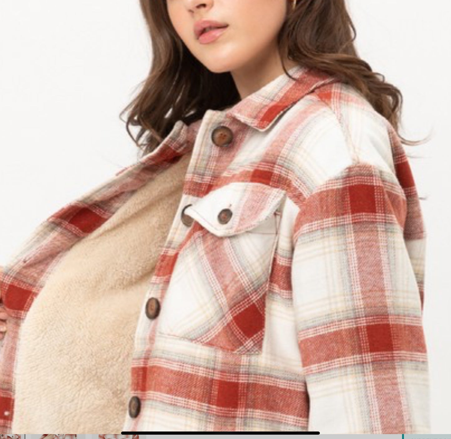 PLAID SHACKET in TERRA COTTA 82714