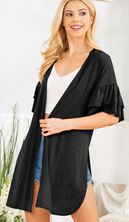 RUFFLE CARDIGAN