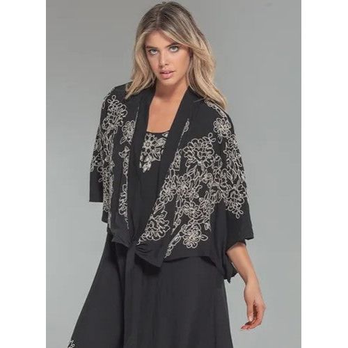 Viscose Embroidered Tie Front Capelet 3164 SM/MED