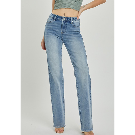 RISEN MID RISE LONG STRAIGHT JEAN 5509 MEDIUM