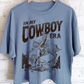 X COWBOY ERA in INDIGO BLUE CROP TEE 7201 SMALL