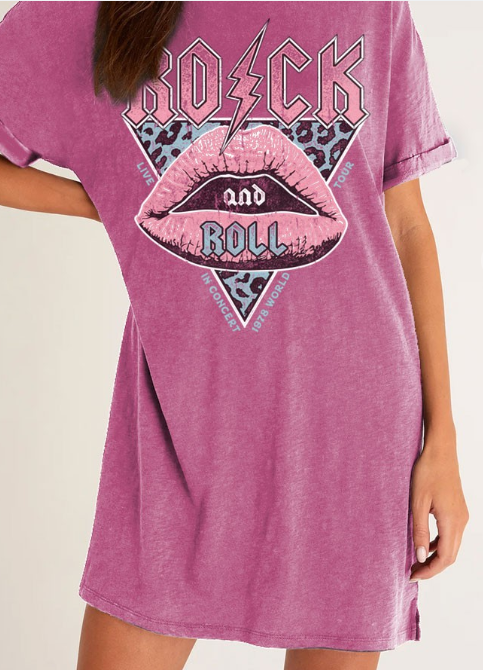 ROCK N ROLL LIP DRESS in GREY 4737