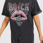 ROCK N ROLL LIP DRESS in BLACK