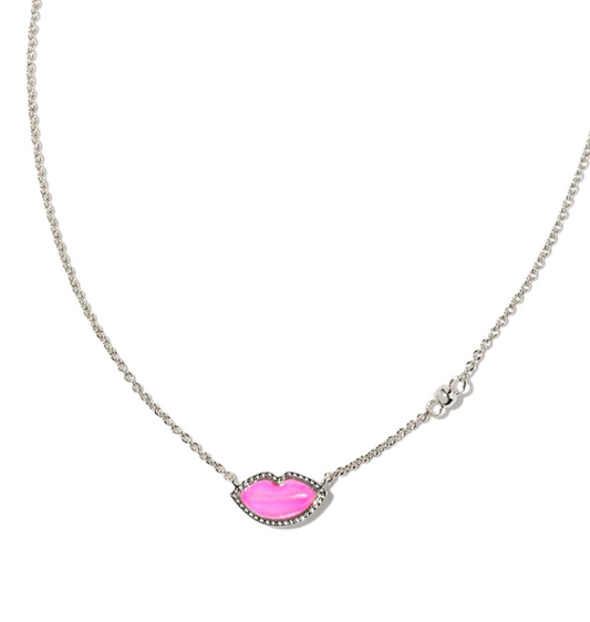 KENDRA SCOTT RHODIUM HOT PINK LIPS