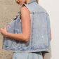 RHINESTONED DENIM VEST 22858