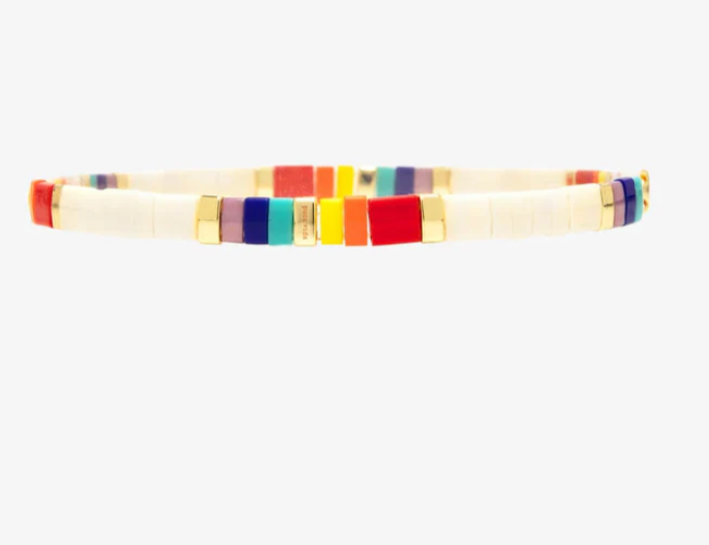 PURA VIDA RAINBOW RING & TILE BRACELET