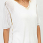 GOLD TRIM TOP N0288 ONE SIZE WHITE