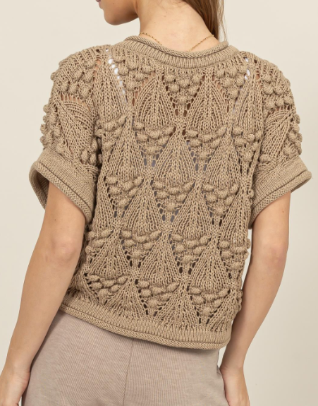 CROCHET SWEATER KHAKI 702