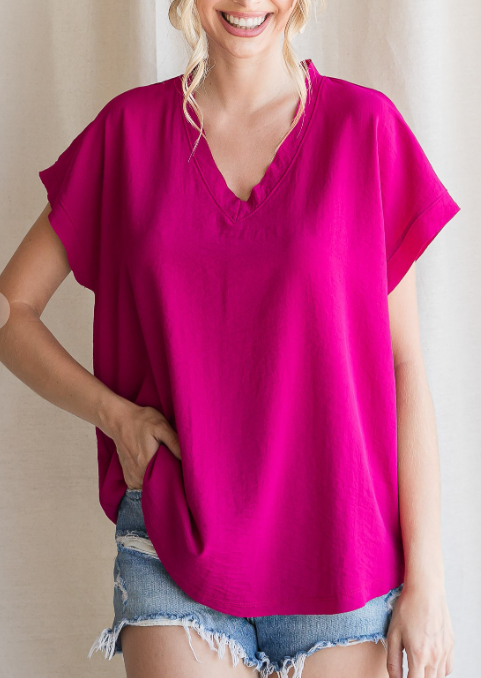 POLY TOP in MAGENTA 10482