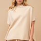 FUNNEL NECK TOP in SAND