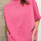 FUNNEL NECK TOP in HOT PINK