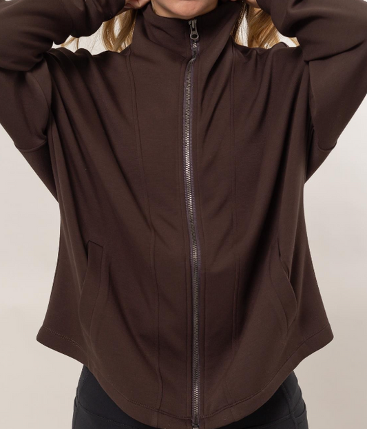 ZIP UP JACKET in CHOCOLATE BROWN 989