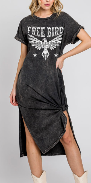 FREE BIRD LONG BLACK DRESS 50507