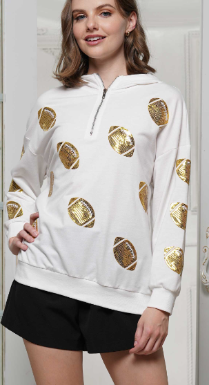 WHITE & GOLD FOOTBALL TOP