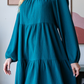 SQUARE NECK LDRESS in TEAL 6857