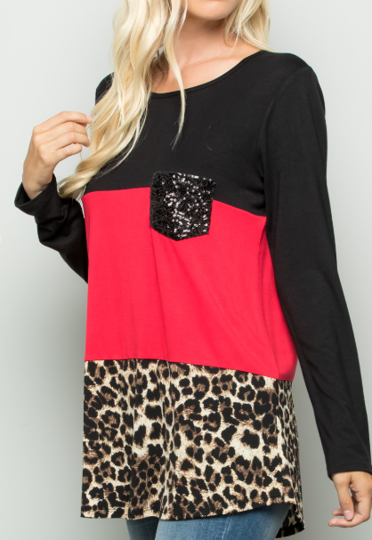 TOP in BLACK/RED 1310-10