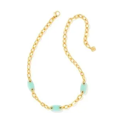 X KENDRA SCOTT ASHLYN MIXED CHAIN NECKLACE ~ Teal