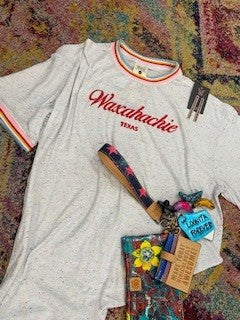 WAXAHACHIE TEXAS TEE in WHITE RIB FLECK