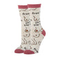 Free 'em | Women's Funny Saying Cotton Crew Socks 21006