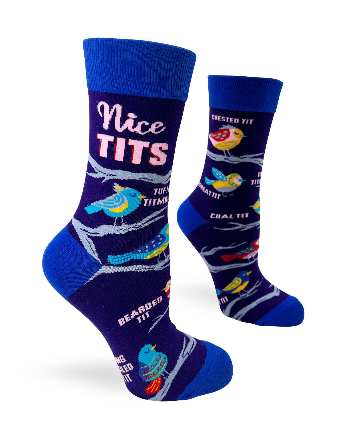 Nice Tits" Ladies' Novelty Crew Socks Featuring Cute Birds