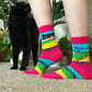 Rise and Shine Asshole Women's Crew Socks With Cats