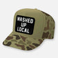 WASHED UP LOCAL CURVED BILL PATCH HAT: Dark Green Camo