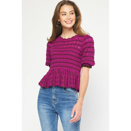 X ENTRO SHORT SLEEVE SWEATER, 2112